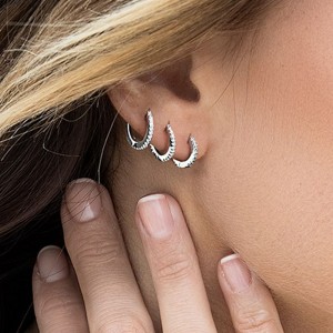 Promesse Silver Hoop Earrings (inner Diameter 6mm）