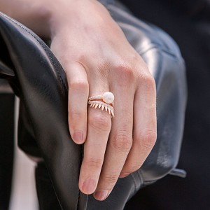 Pink Silver 'spike' Ring With Pearl